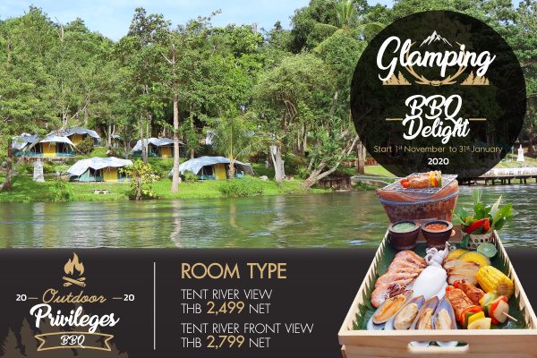 Tent and BBQ at Mida Resort Kanchanaburi
